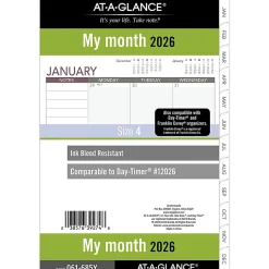 AT-A-GLANCE® 2026 Monthly Planner Refill, Loose-Leaf, Desk Size, 5 1/2