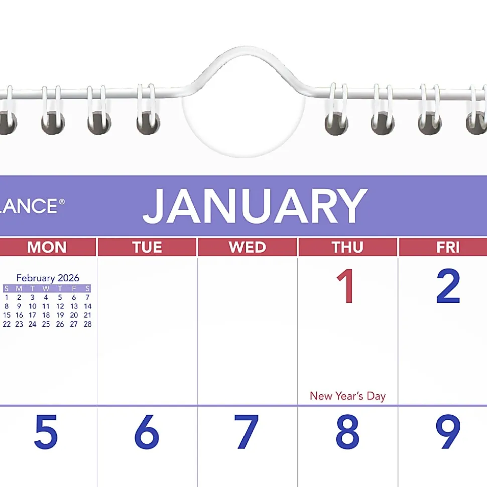 AT-A-GLANCE® 2026 Monthly Wall Calendar, Mini, 6 1/2" x 7 1/2"