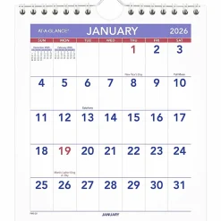 AT-A-GLANCE® 2026 Monthly Wall Calendar, Mini, 6 1/2