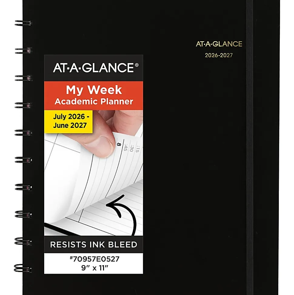 AT-A-GLANCE® Move-A-Page Academic 2026-2027 Weekly Monthly Appointment Book Planner, Black, Large, 9" x 11"