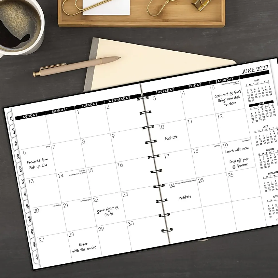AT-A-GLANCE® Move-A-Page Academic 2026-2027 Weekly Monthly Appointment Book Planner, Black, Large, 9" x 11"