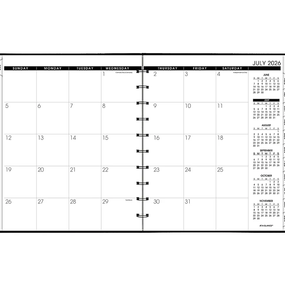 AT-A-GLANCE® Move-A-Page Academic 2026-2027 Weekly Monthly Appointment Book Planner, Black, Large, 9" x 11"