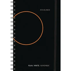 AT-A-GLANCE Plan. Write. Remember. Two Days Per Page Planning Notebook, Undated, 6" x 9", Black