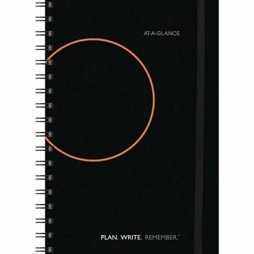 AT-A-GLANCE Plan. Write. Remember. Two Days Per Page Planning Notebook, Undated, 6" x 9", Black