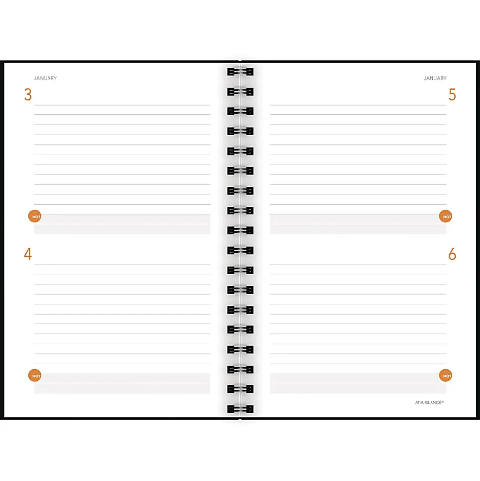 AT-A-GLANCE Plan. Write. Remember. Two Days Per Page Planning Notebook, Undated, 6" x 9", Black