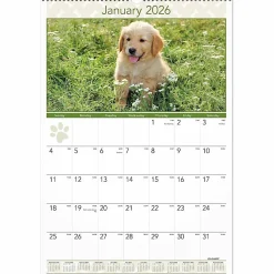 AT-A-GLANCE® 2026 Puppies Monthly Wall Calendar, Large, 15 1/2