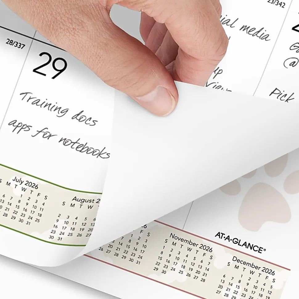 AT-A-GLANCE® 2026 Puppies Monthly Wall Calendar, Large, 15 1/2" x 22 3/4"