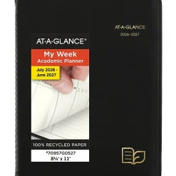 AT-A-GLANCE® Recycled Academic 2026-2027 Weekly Monthly Appointment Book Planner, Black, Large, 8 1/4