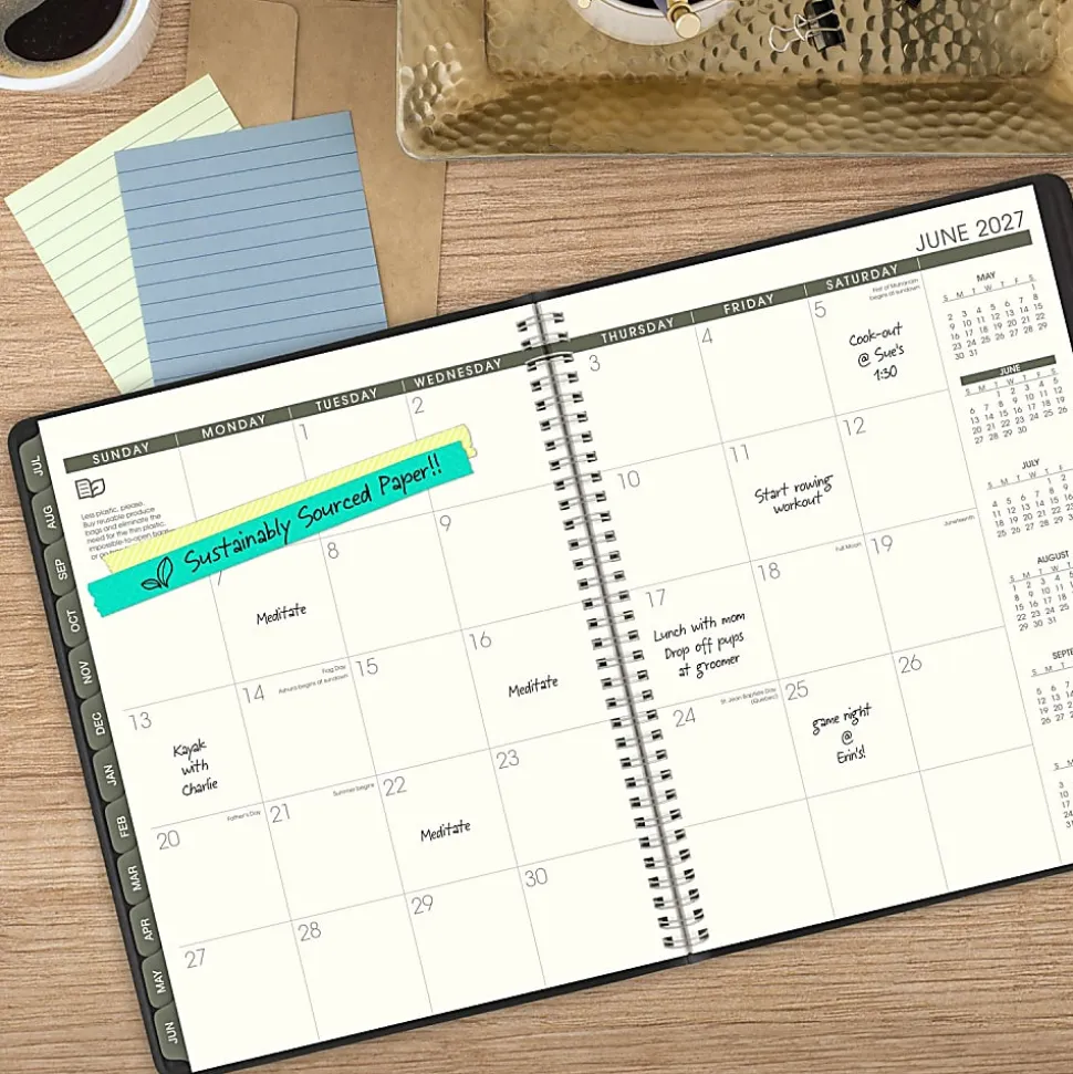 AT-A-GLANCE® Recycled Academic 2026-2027 Weekly Monthly Appointment Book Planner, Black, Large, 8 1/4" x 11"