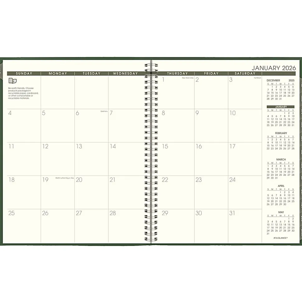 AT-A-GLANCE® Recycled Monthly Planners, 70260G6026