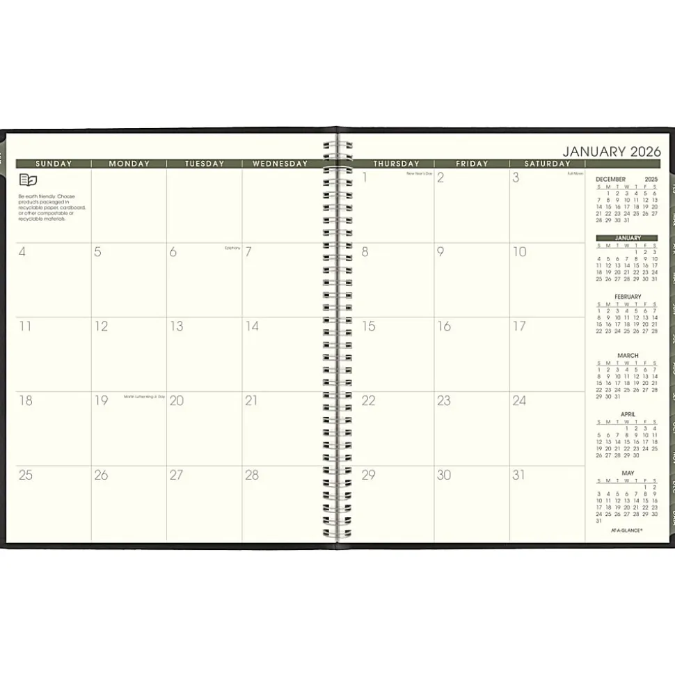 AT-A-GLANCE® Recycled Monthly Planners, 70260G0526