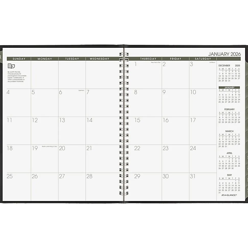 AT-A-GLANCE® Recycled Monthly Planners, 70120G0526