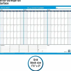 AT-A-GLANCEĀ® 30% Recycled Undated Erasable/Reversible Wall Planner, 90/120 Day, 36" x 24", Black/Blue, PM-239-28