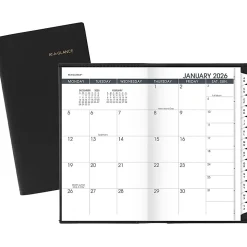 AT-A-GLANCE® 2026 Refillable Monthly Planner, Black, Pocket, 3 1/2