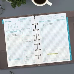 AT-A-GLANCE® 2026 Seascapes Daily Monthly Planner Two Page Per Day Refill, Loose-Leaf, Desk Size, 5 1/2" x 8 1/2"