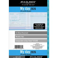 AT-A-GLANCE® 2026 Seascapes Daily Monthly Planner Two Page Per Day Refill, Loose-Leaf, Desk Size, 5 1/2