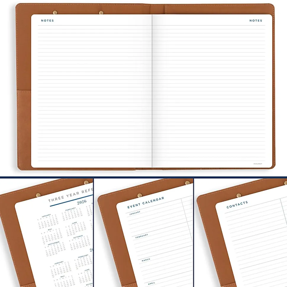 AT-A-GLANCE® Signature Collection Clipboard with 2026 Monthly Planner, Brown, Large, 8" x 11"