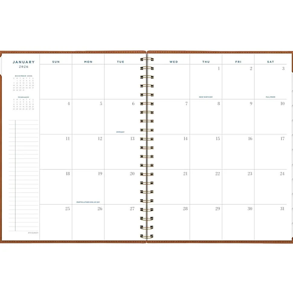 AT-A-GLANCE® Signature Collection 2026 Weekly Monthly Planner, Brown, Large, 8 1/2" x 11"