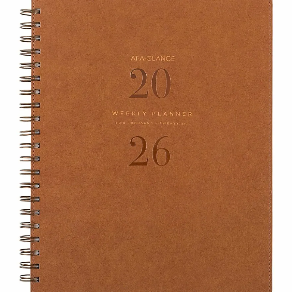 AT-A-GLANCE® Signature Collection 2026 Weekly Monthly Planner, Brown, Large, 8 1/2" x 11"