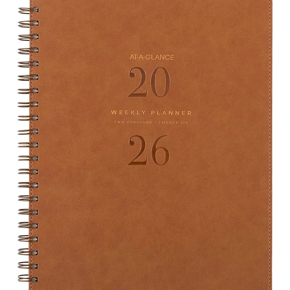 AT-A-GLANCE® Signature Collection 2026 Weekly Monthly Planner, Brown, Large, 8 1/2" x 11"