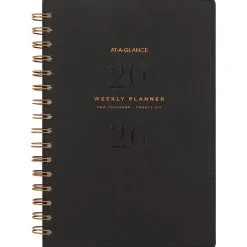 AT-A-GLANCE® Signature Collection 2026 Weekly Monthly Planner, Black, Small, 5 1/2