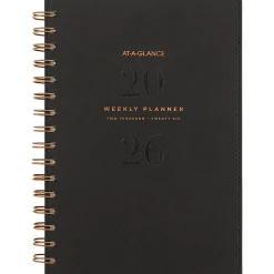 AT-A-GLANCE® Signature Collection 2026 Weekly Monthly Planner, Black, Small, 5 1/2
