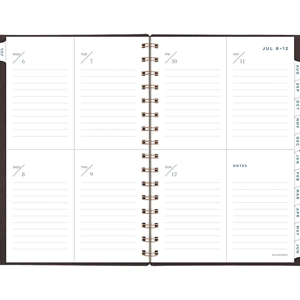 AT-A-GLANCE® Signature Collection Academic 2026-2027 Weekly Monthly Planner, Brown, Small, 5" x 8"