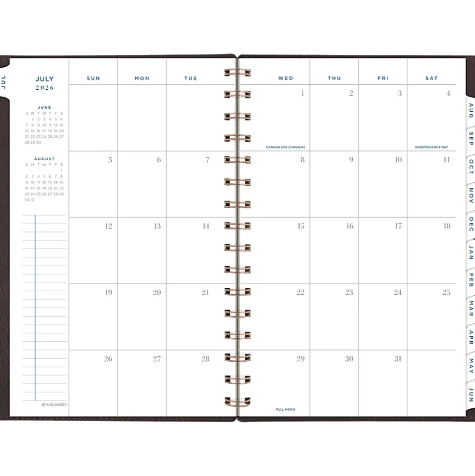 AT-A-GLANCE® Signature Collection Academic 2026-2027 Weekly Monthly Planner, Brown, Small, 5" x 8"