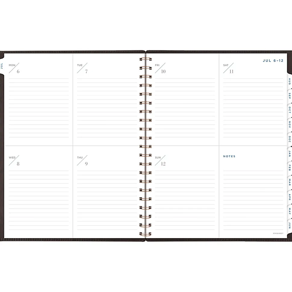 AT-A-GLANCE® Signature Collection Academic 2026-2027 Weekly Monthly Planner, Brown, Large, 8 1/2" x 11"
