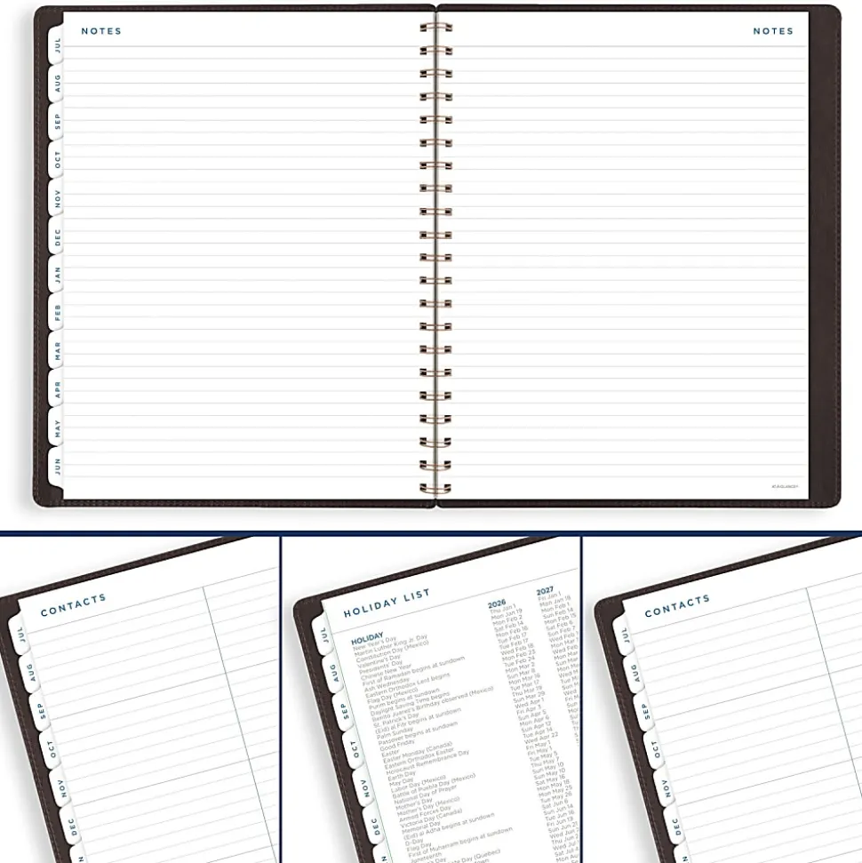 AT-A-GLANCE® Signature Collection Academic 2026-2027 Weekly Monthly Planner, Brown, Large, 8 1/2" x 11"