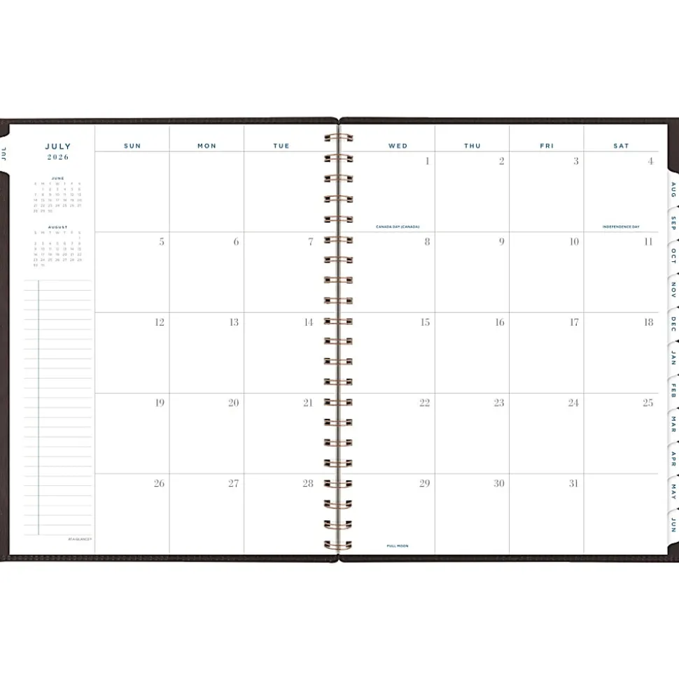 AT-A-GLANCE® Signature Collection Academic 2026-2027 Weekly Monthly Planner, Brown, Large, 8 1/2" x 11"