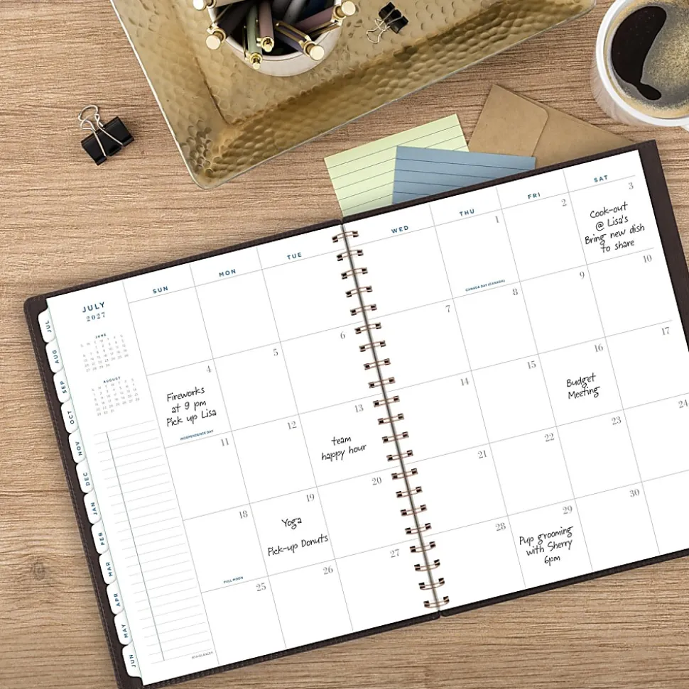 AT-A-GLANCE® Signature Collection Academic 2026-2027 Weekly Monthly Planner, Brown, Large, 8 1/2" x 11"