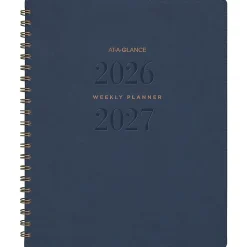 AT-A-GLANCE® Signature Collection Academic 2026-2027 Weekly Monthly Planner, Navy, Large, 8 1/2