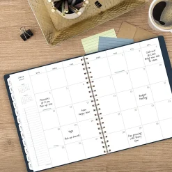 AT-A-GLANCE® Signature Collection Academic 2026-2027 Weekly Monthly Planner, Navy, Large, 8 1/2