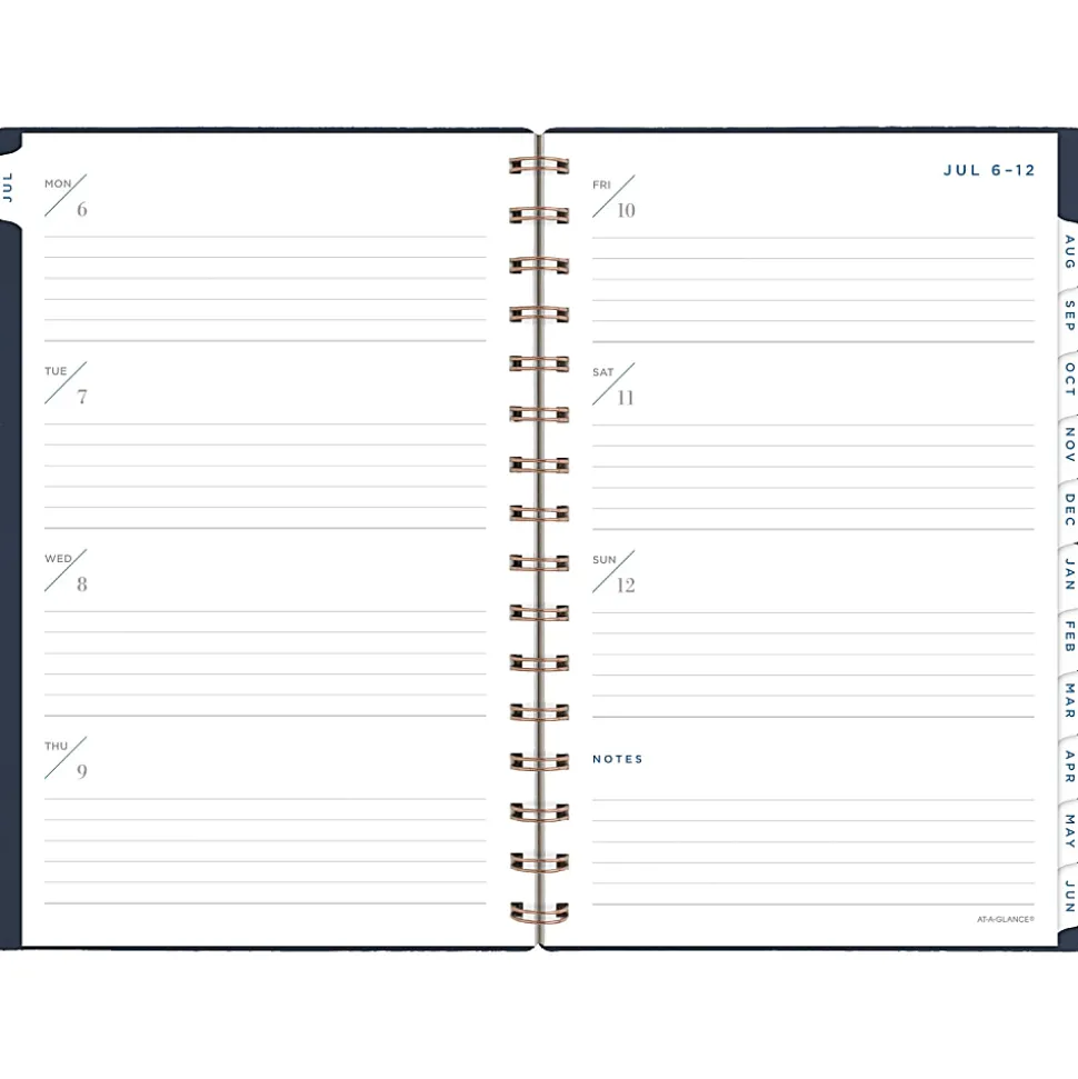 AT-A-GLANCE® Signature Collection Academic 2026-2027 Weekly Monthly Planner, Navy, Small, 5" x 8"