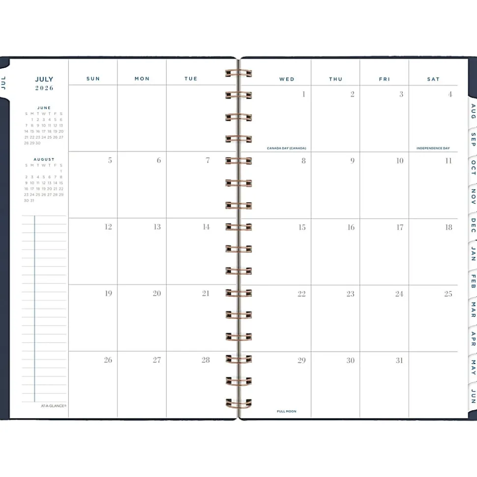 AT-A-GLANCE® Signature Collection Academic 2026-2027 Weekly Monthly Planner, Navy, Small, 5" x 8"