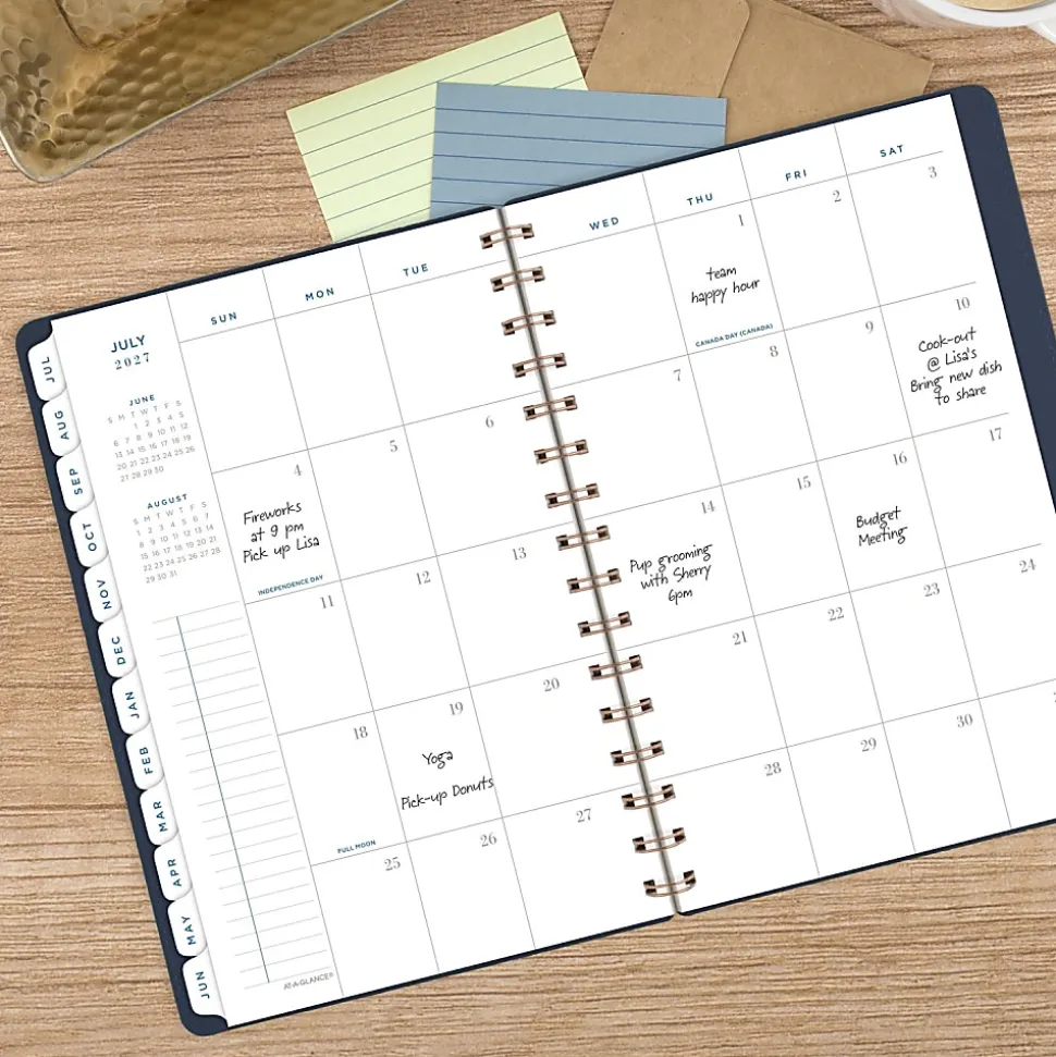 AT-A-GLANCE® Signature Collection Academic 2026-2027 Weekly Monthly Planner, Navy, Small, 5" x 8"