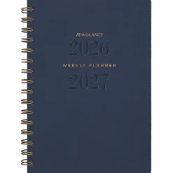 AT-A-GLANCE® Signature Collection Academic 2026-2027 Weekly Monthly Planner, Navy, Small, 5