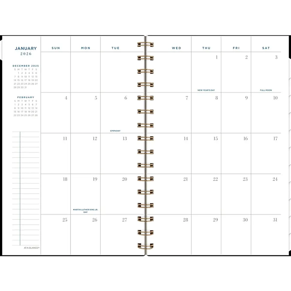 AT-A-GLANCE® Signature Lite 2026 Weekly Monthly Planner, Black, Small, 5 1/2" x 8 1/2"