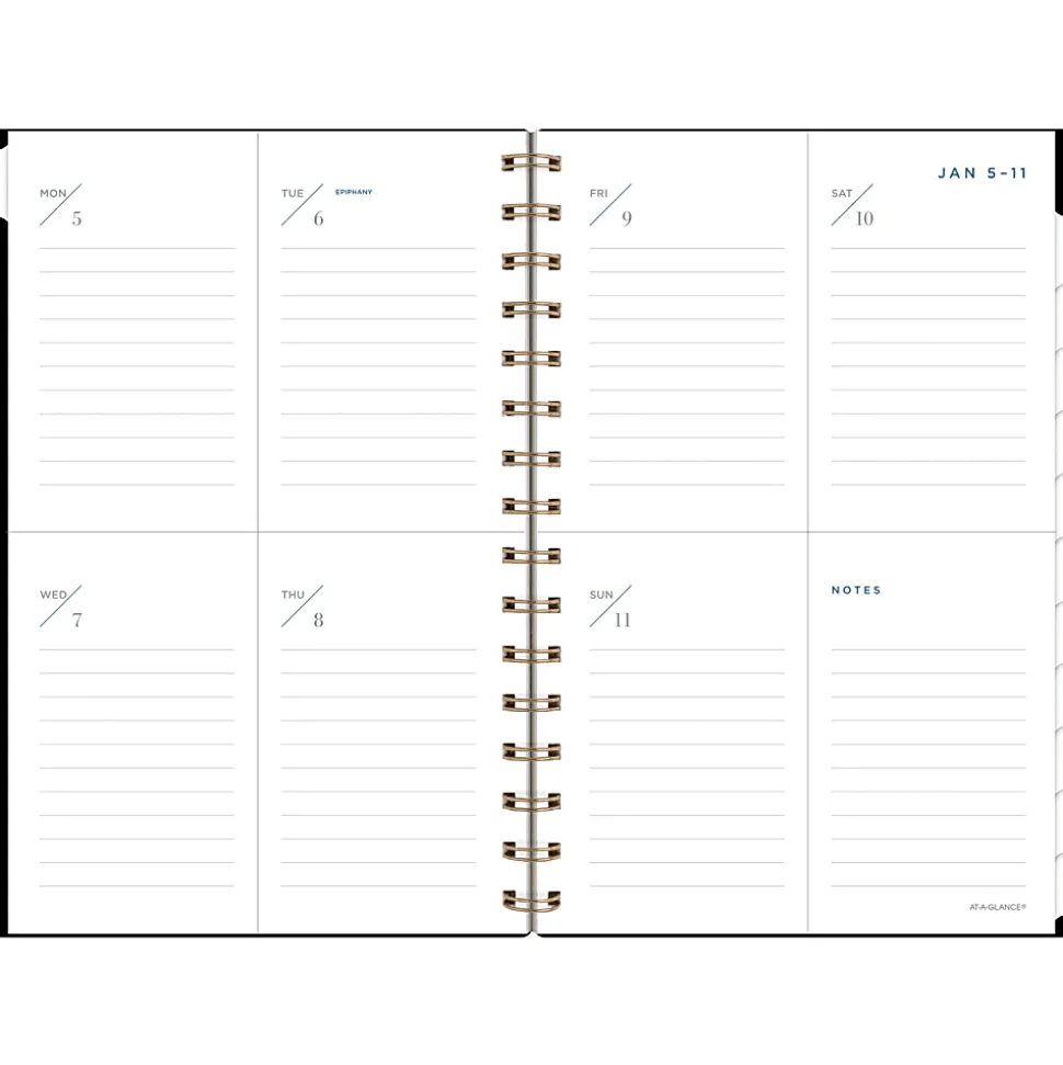 AT-A-GLANCE® Signature Lite 2026 Weekly Monthly Planner, Black, Small, 5 1/2" x 8 1/2"
