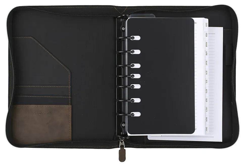 At-A-Glance® Simulated Leather Appointment Planner Starter Set, 8-1/2" x 5-1/2", Distressed Brown, Undated