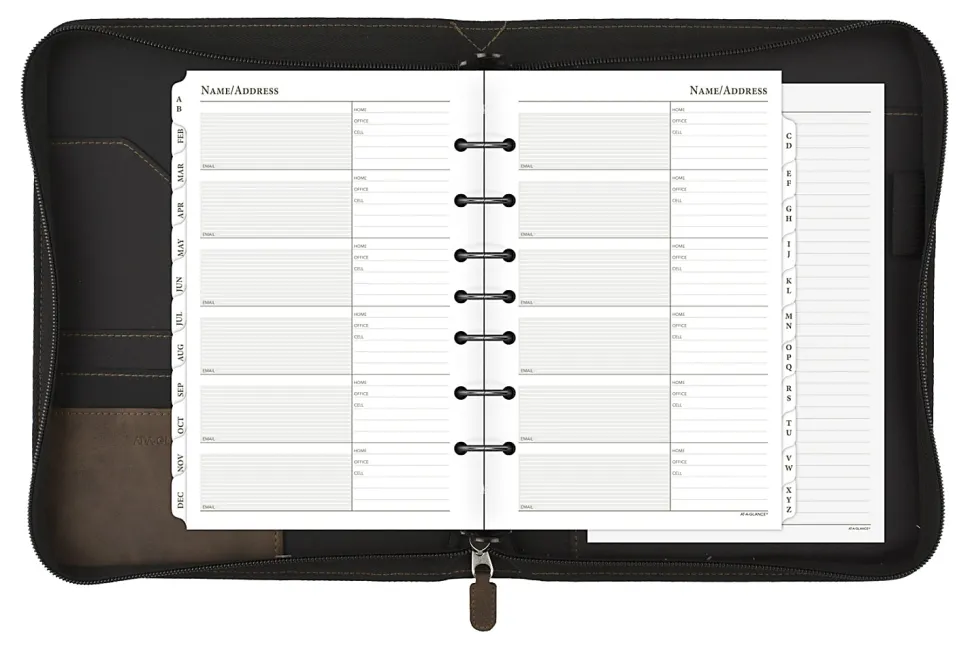At-A-Glance® Simulated Leather Appointment Planner Starter Set, 8-1/2" x 5-1/2", Distressed Brown, Undated