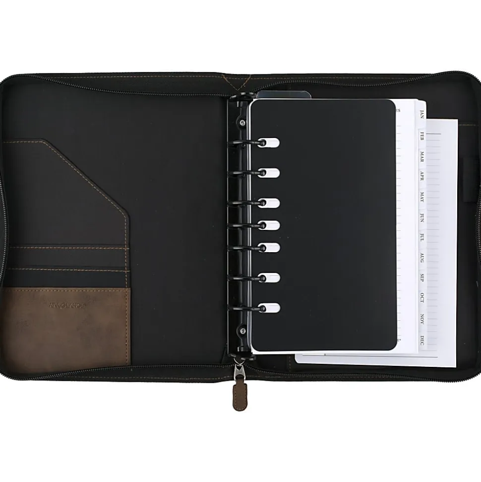 At-A-Glance® Simulated Leather Appointment Planner Starter Set, 8-1/2" x 5-1/2", Distressed Brown, Undated