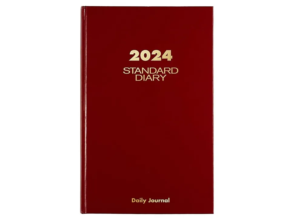 2024 AT-A-GLANCE® Standard Daily Diary, Journal Ruled, 7-3/4" x 12", Red, January to December 2024, SD37713