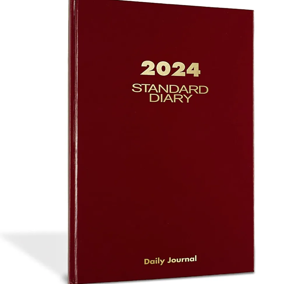 2024 AT-A-GLANCE® Standard Daily Diary, Journal Ruled, 7-3/4" x 12", Red, January to December 2024, SD37713