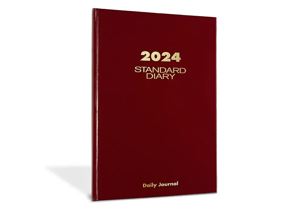 2024 AT-A-GLANCE® Standard Daily Diary, Journal Ruled, 7-3/4" x 12", Red, January to December 2024, SD37713