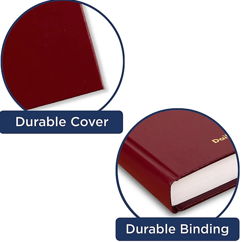 2024 AT-A-GLANCE® Standard Daily Diary, Journal Ruled, 7-3/4" x 12", Red, January to December 2024, SD37713