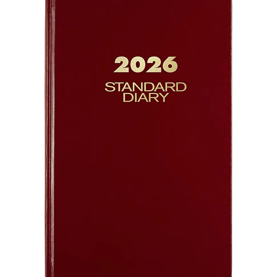 AT-A-GLANCE® Standard Diary® 2026 Daily Diary, Red, Large, 7 3/4" x 12"