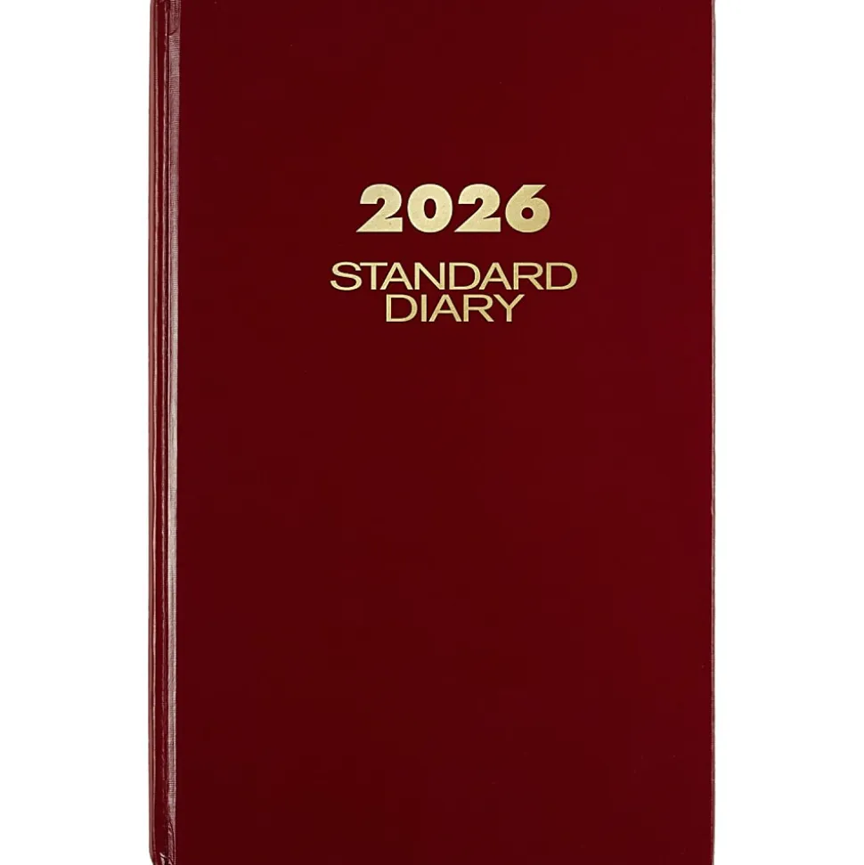 AT-A-GLANCE® Standard Diary® 2026 Daily Diary, Red, Large, 7 3/4" x 12"