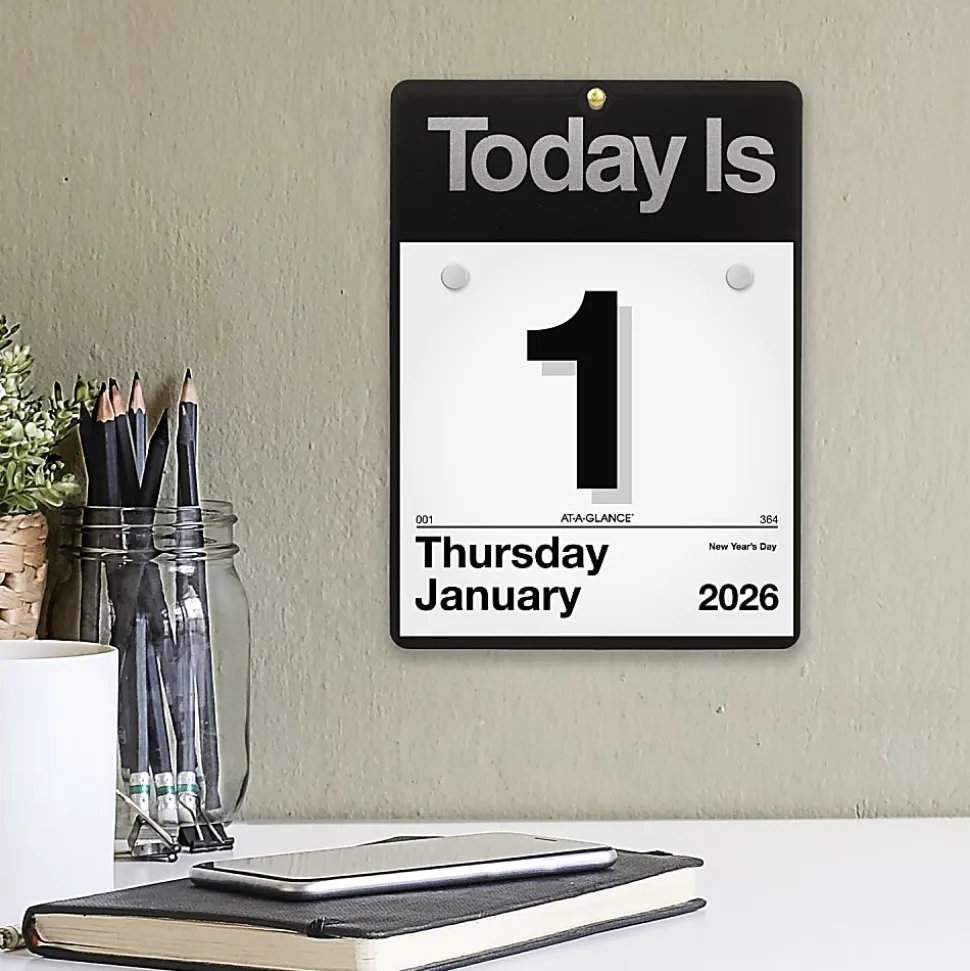 AT-A-GLANCE® 2026 “Today Is” Daily Wall Calendar Refill, Small, 6" x 6"